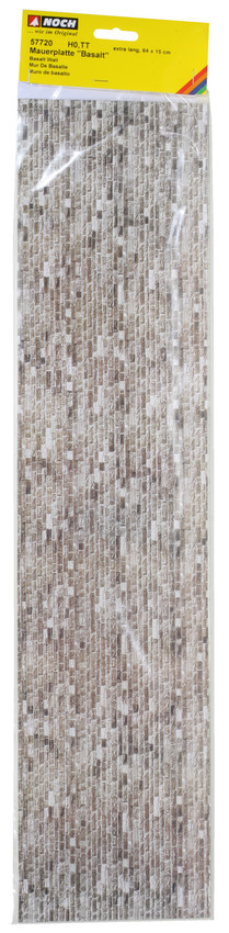 H0/TT-Mauerplatte Basalt, extra lang