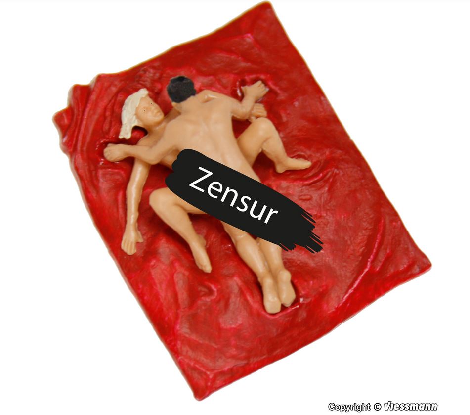 H0-Sexy Liebespaar auf Decke, bewegt