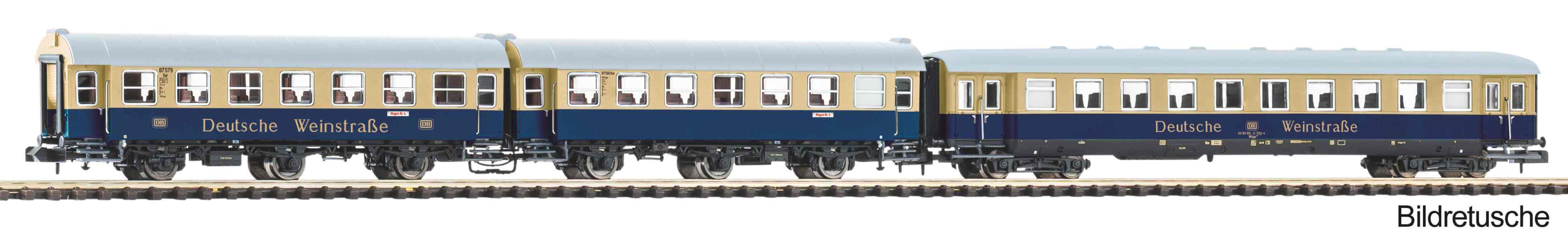 N-3er Set Umbauwagen+ Schürzeneilzugwagen