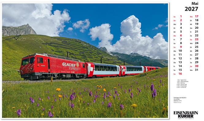 Glacier Express - Kalender 2027