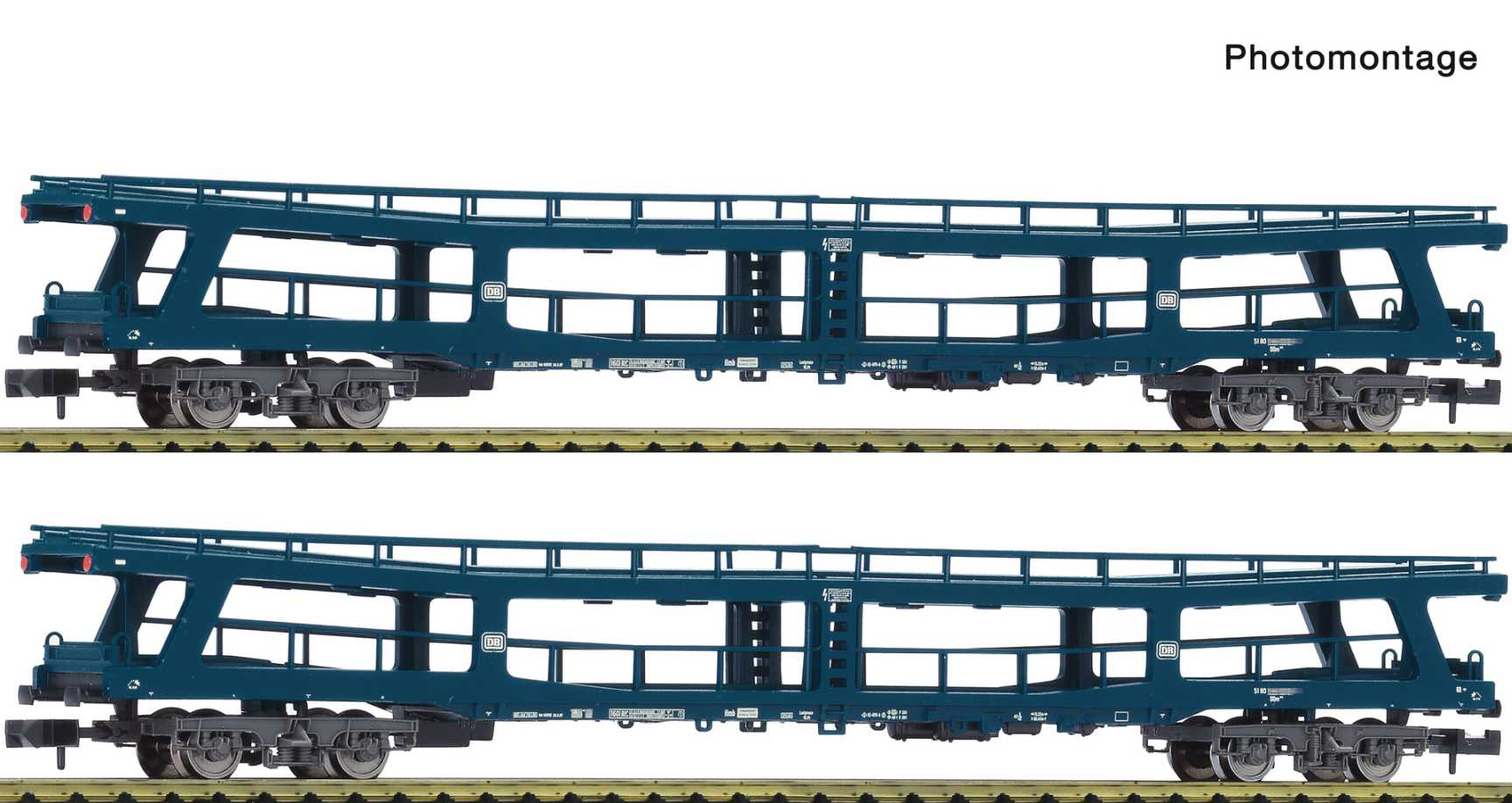2er Set Autotransportwagen DDm blau DB