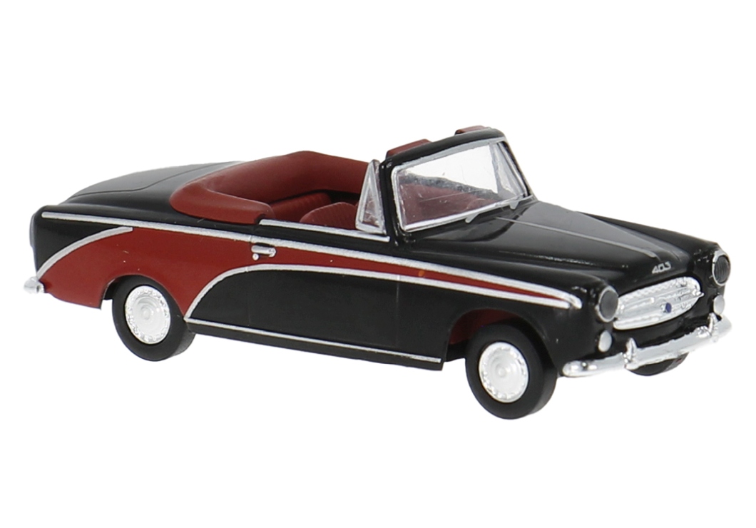 Peugeot 403 Cabriolet, schwarz/rot, 1956