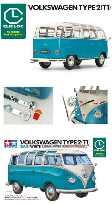 1:24 VW T1 Bus Type 2 Blau/Weiß