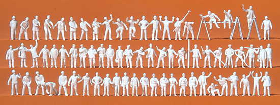 N-Auf der Arbeit. 70 unbemalte Figuren