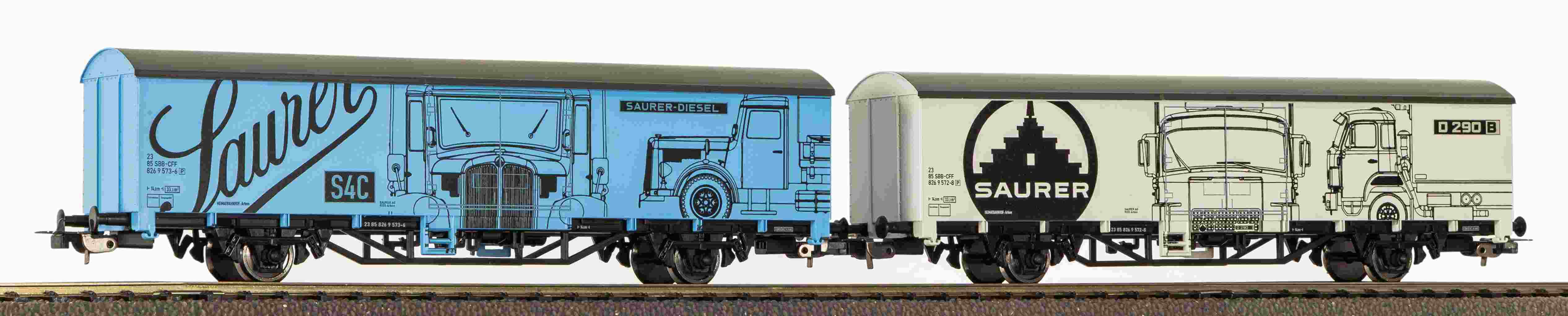 2er Set Ged. Güterwagen Starke Marken
