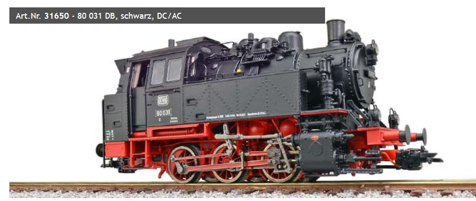Dampflok, H0, 80 031 DB, schwarz, Ep.III