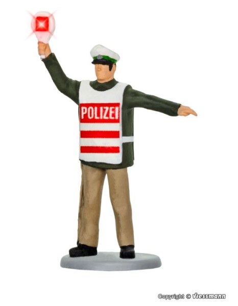 H0-Polizist mit beleuchteter Kelle