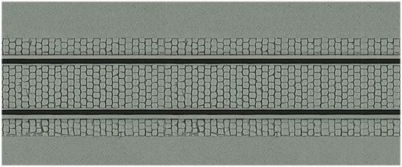 H0-Straßenplatte m. Gleiskörper 20x12cm
