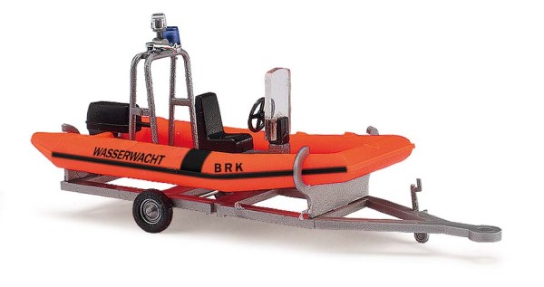 Anhänger mit Motorboot, BRK-Wasserwacht