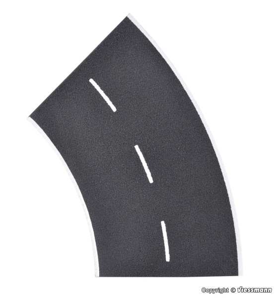H0-Straßenplatte Asphalt, 45°-Kurve