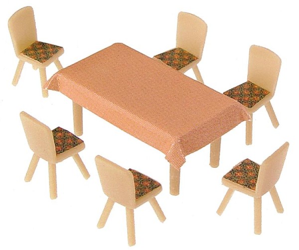 H0-4 Tische und 24 Stühle