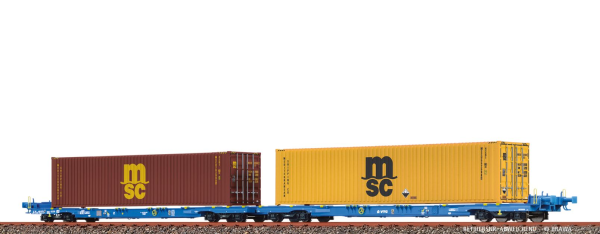 H0-Containerwagen Sffggmrrss AAE VI, MSC