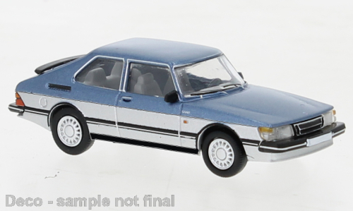 Saab 900 Turbo, metallic-blau/silber ´86