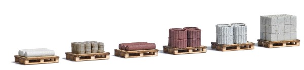H0-Paletten mit Baumaterial