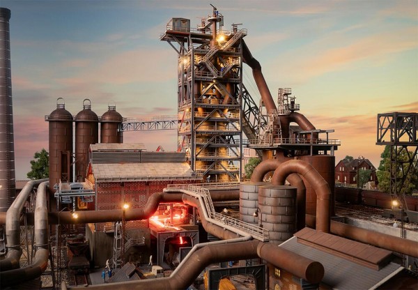 Hochofen mit Gießhalle