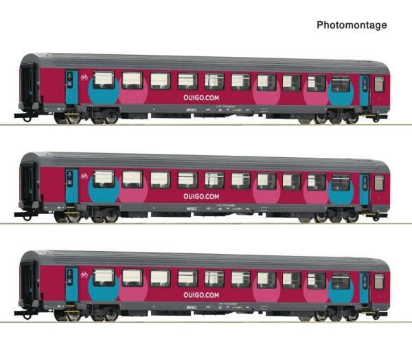 3-tlg. Set 2: Corailwagen, SNCF, Ep.VI