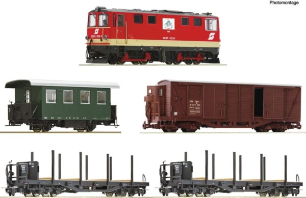 H0e-DC-Sound-Zugset Rh 2095 mit Güterzug