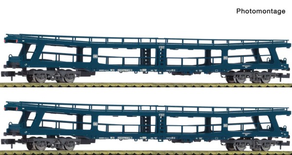 2er Set Autotransportwagen DDm blau DB