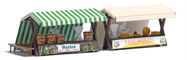 H0-Marktstände, Gurken und Käse