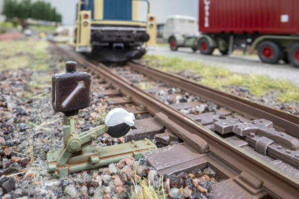 Stellhebel mit Weichenlaterne rechts