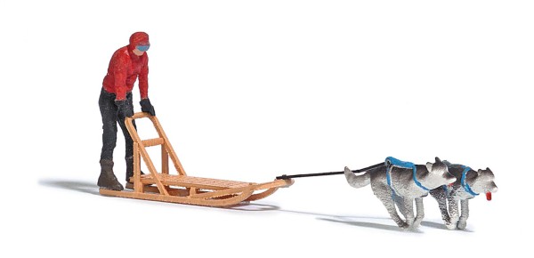 H0-A-Set: Hundeschlitten 1 mit 2 Huskies