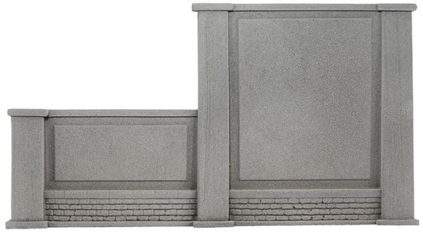 H0-Mauer links abgestuft Stadtbahn