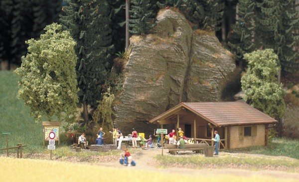 H0-Blockhütte