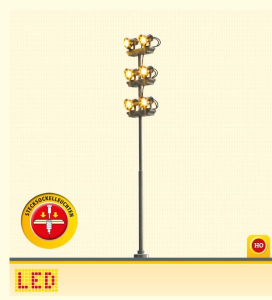 H0-Flutlicht, 6-fach,Stecksockel mit LED