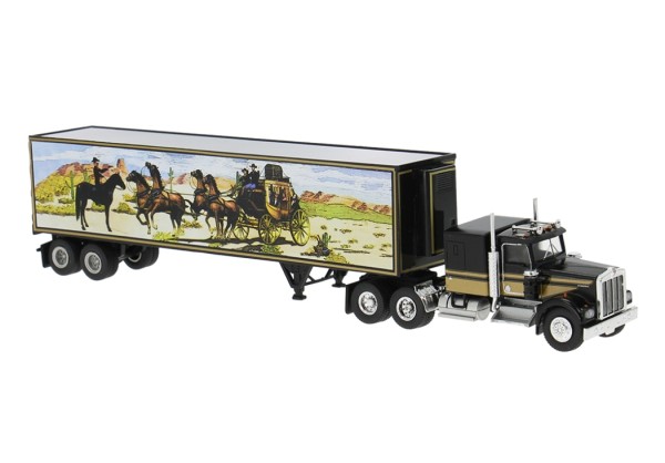 Kenworth W900 Koffersattelzug, schwarz