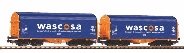 2er Set Schiebeplanenwagen SBB, Wascosa