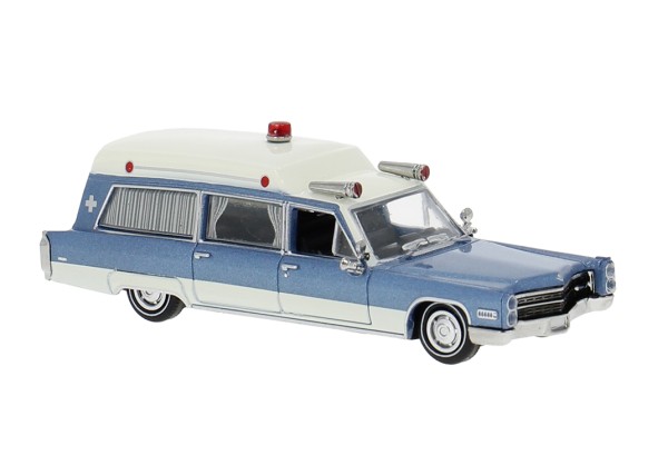 Cadillac Meteor Ambulance 1966, blau/wei