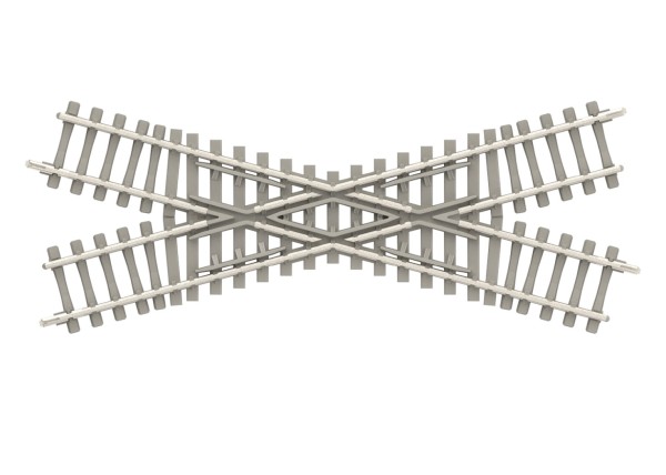 Kreuzung mit Betonschwellen 30°