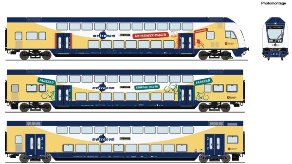 3er Set Doppelstockwagen Metronom, AC