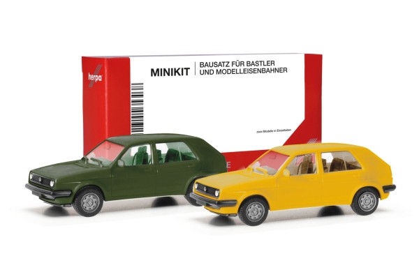 MiniKit 2x VW Golf II 4-türig, grün/gelb