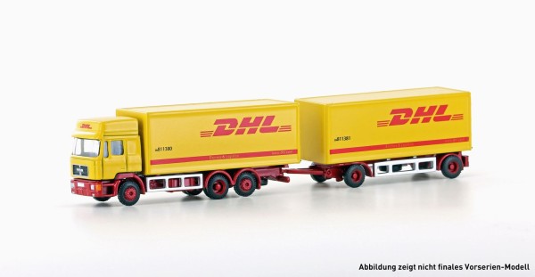 MAN F90, 3-achs Koffer-Hängerzug DHL