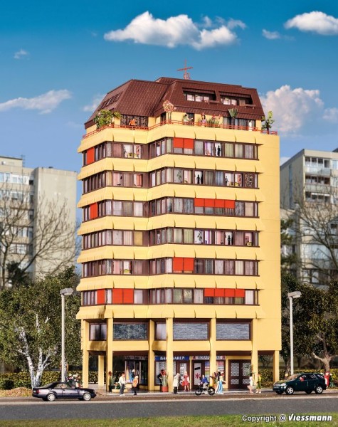 H0-Hochhaus mit LED-Beleuchtung