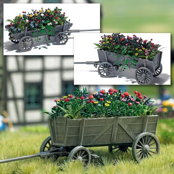 H0-Leiterwagen mit Blumen