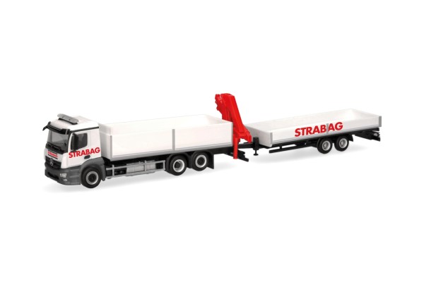 MB M Baustoff-LKW mit Kran und Tieflader