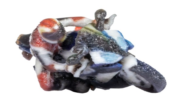 Sportmotorrad in Kurve und Fahrer