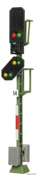 H0-Licht-Blocksignal mit Vorsignal