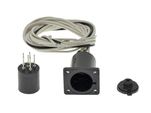 H0-Zylindersteckfuß 6-polig mit A´Kabeln