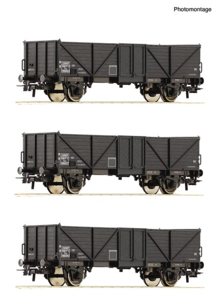 3-tlg. Set: Offene Güterwagen, SNCF Ep.3