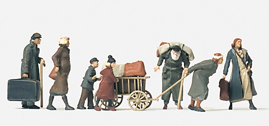 Flüchtlinge. 7 unbemalte Mini-Figuren