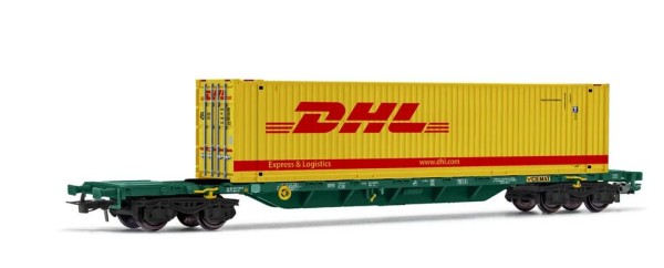 4-achsiger Containerwagen Sgnss, DHL