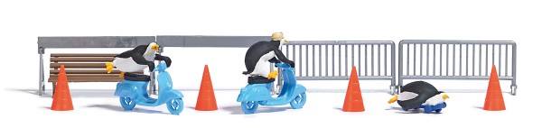 H0-Action-Set: Pinguine Rollerfahrt