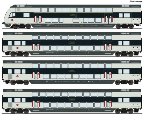 4-tlg. Set: Doppelstockwagen, DSB, Ep.VI