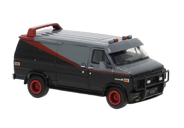 GMC Vandura, schwarz/rot, 1983