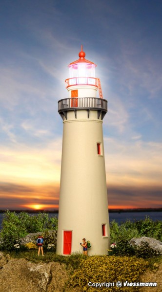 H0-Leuchtturm mit LED-Leuchtfeuer