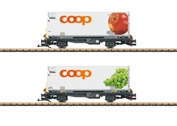 Containerwagen Set coop®, RhB, Ep.VI