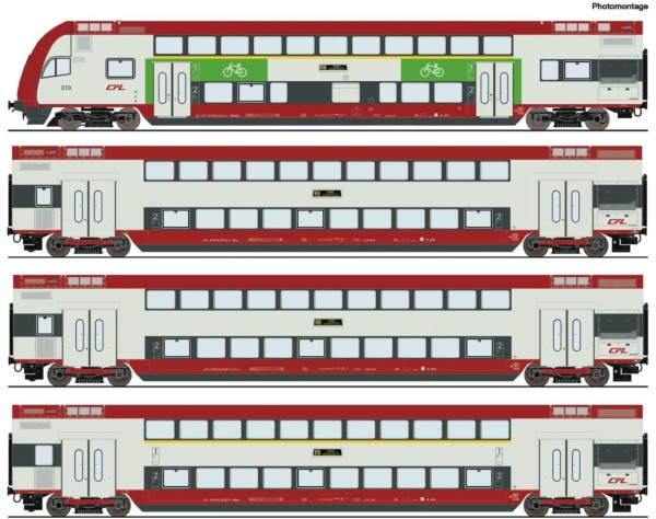 4-tlg. Set: Doppelstockwagen, CFL, Ep.VI